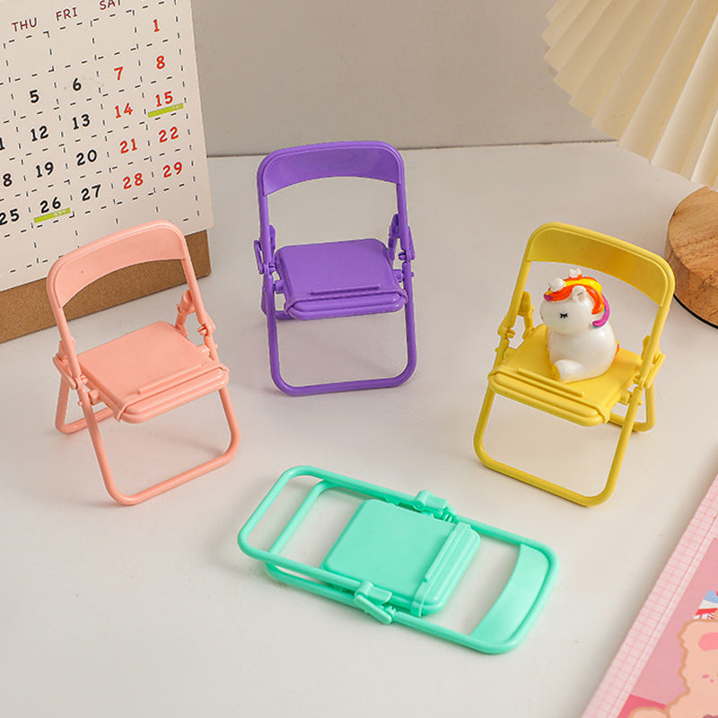 Ins Wind Stool Folding Mobile Phone Bracket Creative Desktop Multi-Function Mobile Phone Bracket Macaron Lazy Bracket