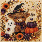 Spooky Ghost Diamond Art Kit, Halloween DIY Wall Decor for Adults & Beginners, Full Drill Gem Painting