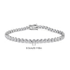 3mm Copper-Embedded Zirconia Bracelet Fashion Creative Round Bead Tennis Bracelet INS Style