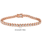 3mm Copper-Embedded Zirconia Bracelet Fashion Creative Round Bead Tennis Bracelet INS Style