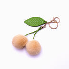 Fruit Key Chain Car Cute Cherry Bag Key Chain Fur Ball Plush Doll Cartoon Pendant Creative Accessories