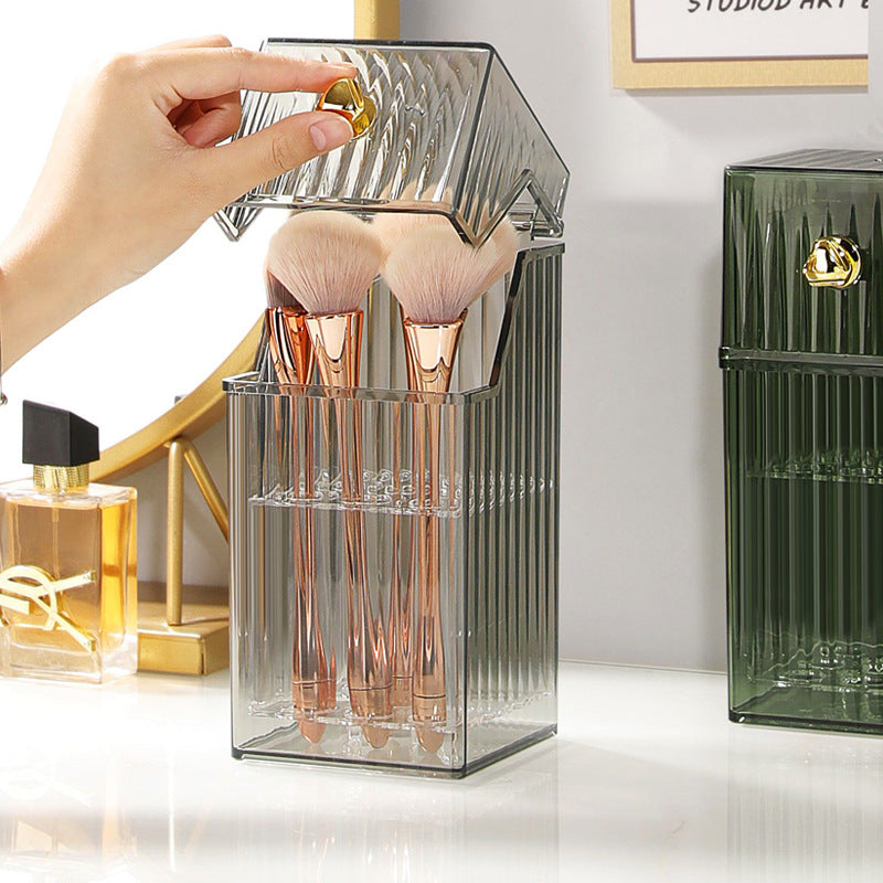 Light Luxury Makeup Brush Storage Bucket Desktop Senior Sense Brush Bucket Dust Eyebrow Pencil Eye Shadow Brush Rack Organizer
