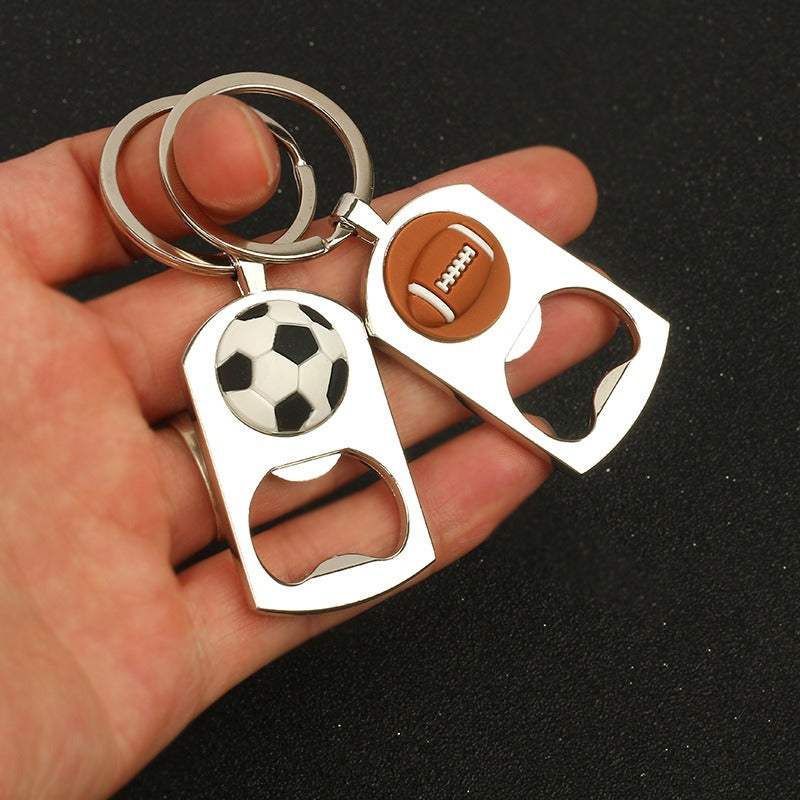 Qatar World Cup Small Gift Baking Varnish Metal Bottle Opener Basketball Football Key Chain