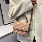 Korean Style Ribbed Shoulder Bag Women's Bag New Fashion Ladies Small Square Bag Spring Hand-Held Messenger Bag