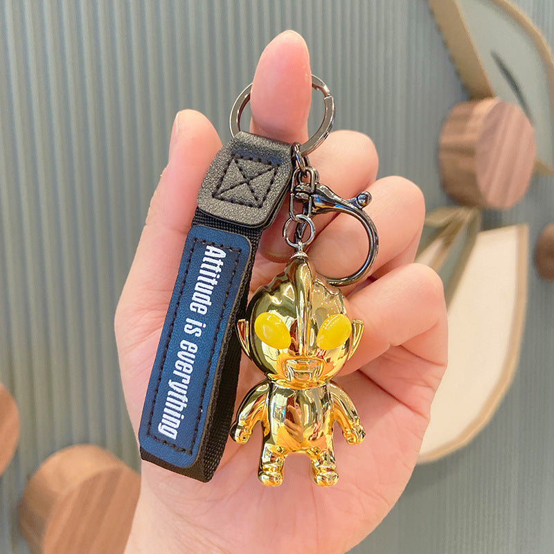 Electroplating Creative Ultraman Key Chain Cartoon Doll Gift Key Pendant Car Ornament Acrylic Key Chain