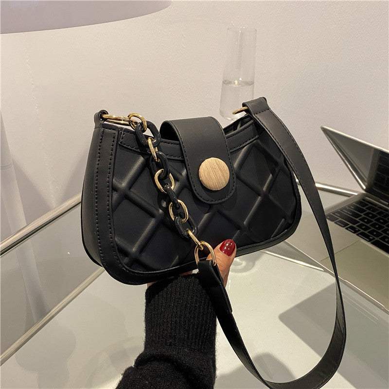 Texture Fashion Messenger Bag New Underarm Women's Bag Simple Shoulder Bag Korean Version Ins Small Square Bag