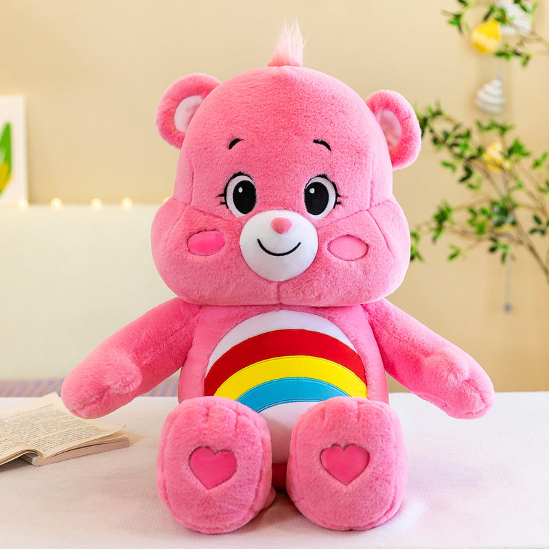 Heart-Shaped Bear Plush Toy Carebears Rainbow Bear Doll Children's Pillow Stuffed Toy