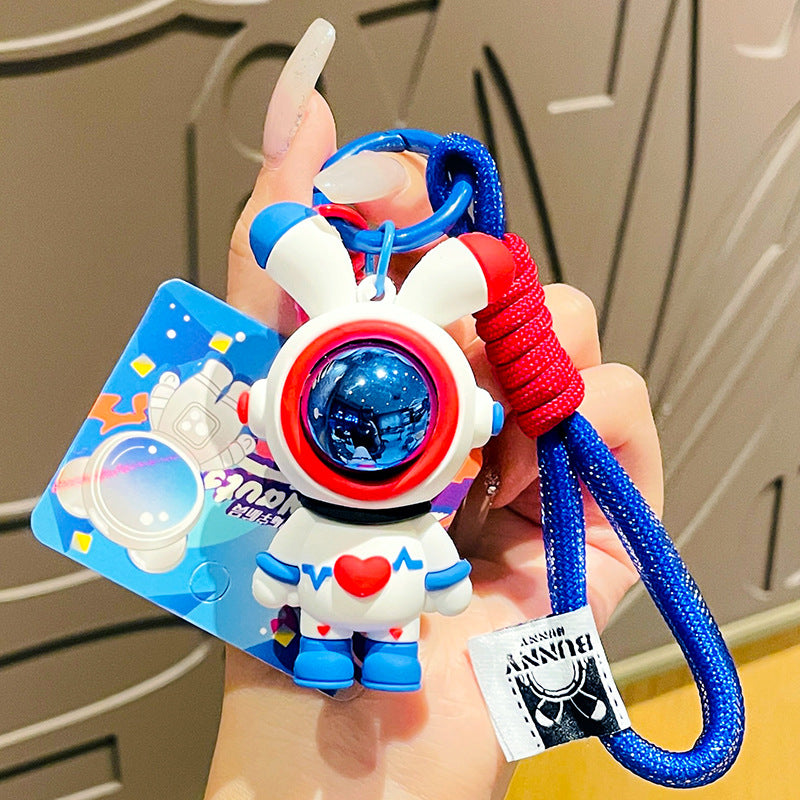 Cartoon Love Lightning Rabbit Key Chain Astronaut Personality Fashion Car Key Exquisite Pendant Student Bag Pendant