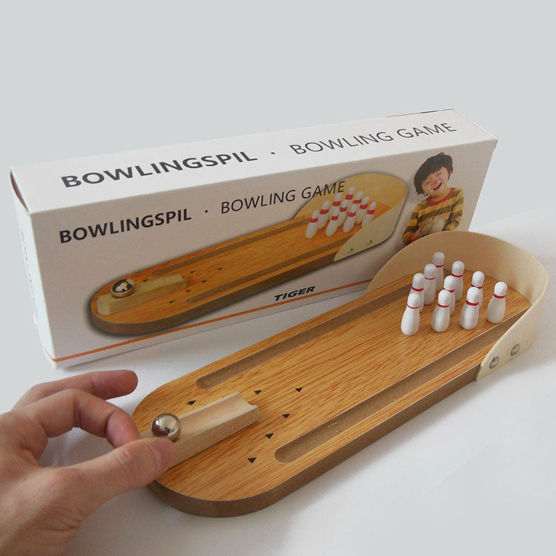 Mini Bowling Table Games Wooden Children's Educational Innovative Toys Solid Wood Parent-Child Fun Ball