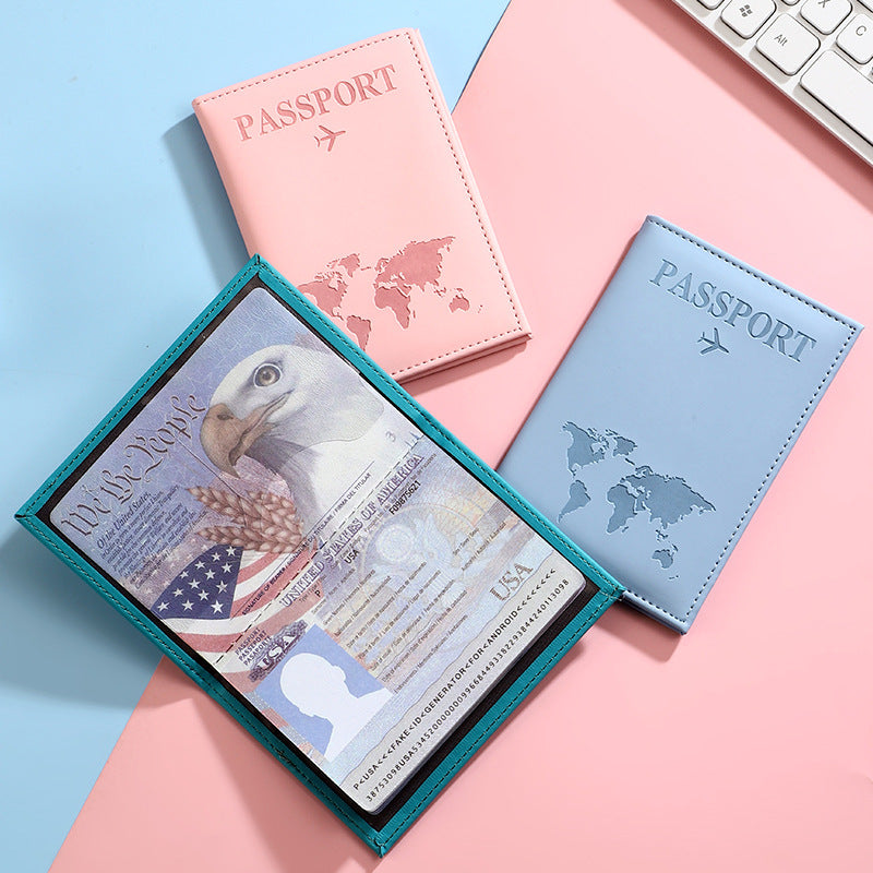 Passport Protection Cover PU Passport Clip Ticket Clip