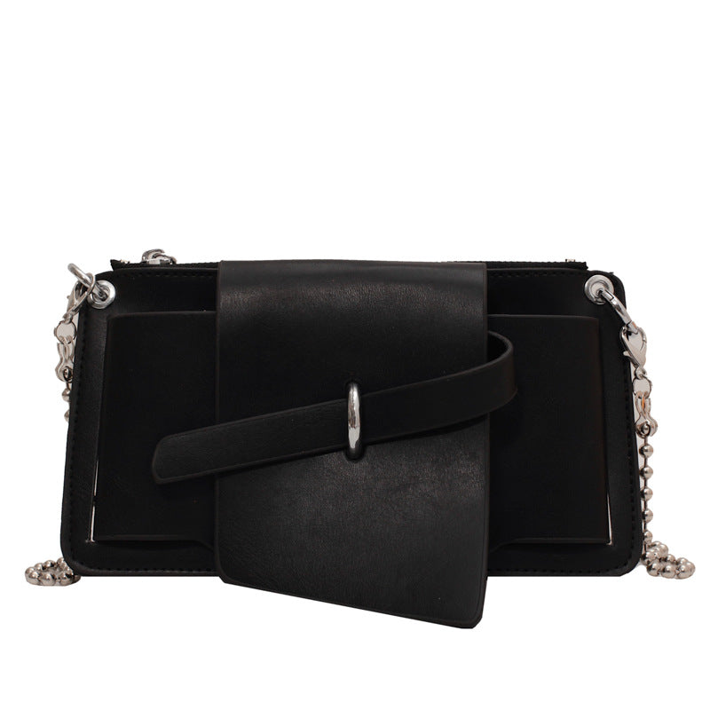 Summer New Women's Bag Trend Line Shoulder Bag New Fashion PU Mobile Phone Bag Motorcycle Bag Coin Purse Bag