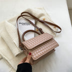 Korean Style Ribbed Shoulder Bag Women's Bag New Fashion Ladies Small Square Bag Spring Hand-Held Messenger Bag