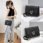 Peach Heart Lock Shoulder Bag Diagonal Cross Bag