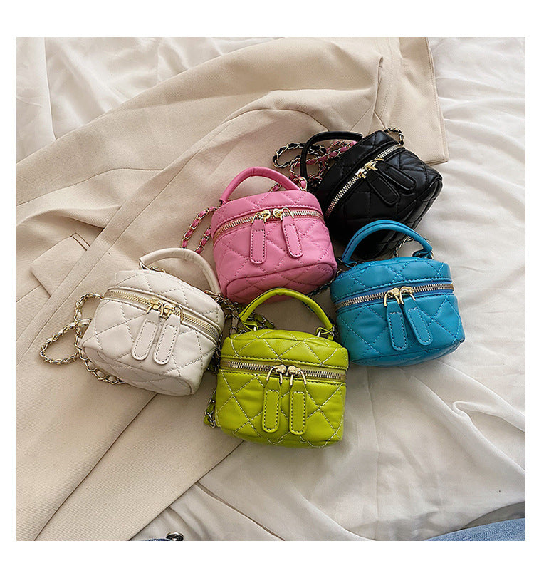 Mobile Phone Bag Summer New Women's Bag Chain Rhombus Messenger Bag Fashion Small Bag Hand-Held Lipstick Bag Women