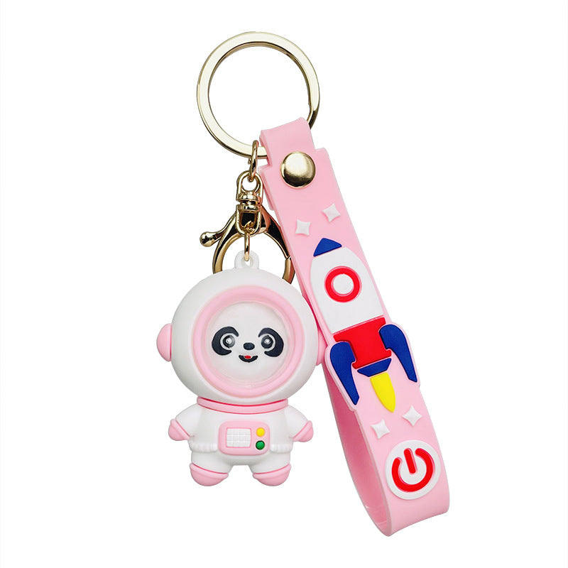 Cute Panda Astronaut Key Chain Female Exquisite Creative Couple Astronaut Car Key Chain Bag Pendant Key Accessories