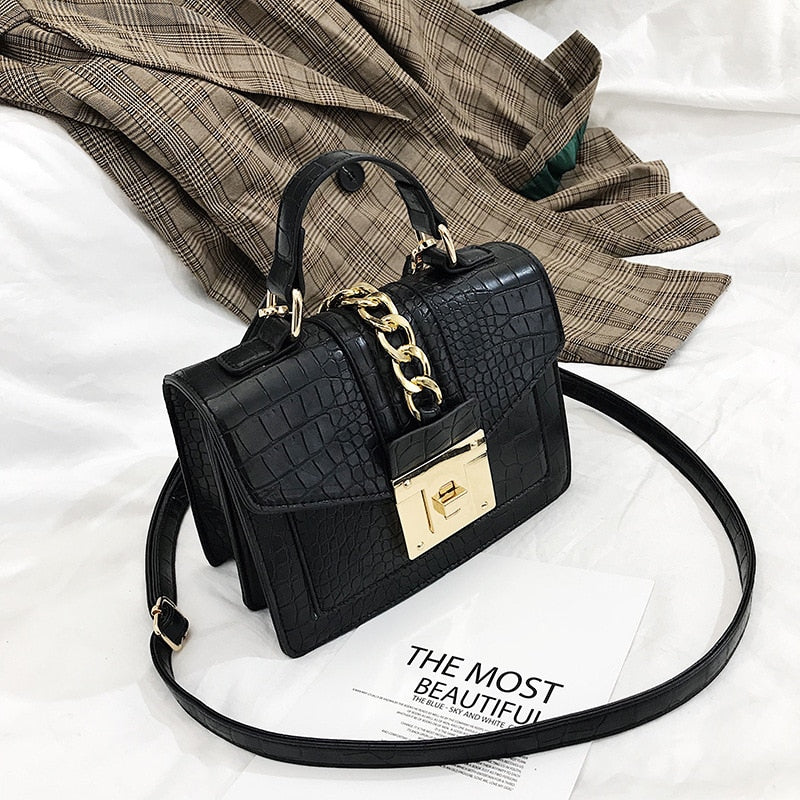 Fashion Alligator Women Shoulder Bags Designer Chains Handbags Luxury PU Leatehr Crossbody Bag Small Envelope Flap Famale Purses