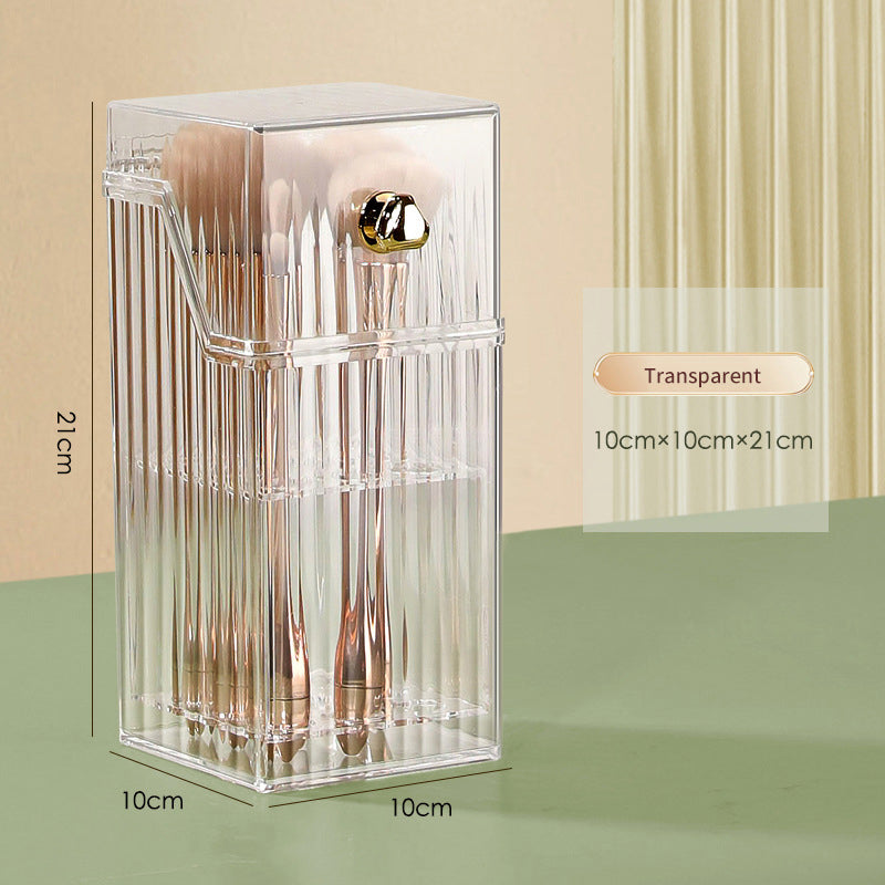 Light Luxury Makeup Brush Storage Bucket Desktop Senior Sense Brush Bucket Dust Eyebrow Pencil Eye Shadow Brush Rack Organizer