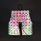 Luminous Geometric Plaid Backpacks for Women