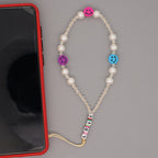 Go2Boho Mobile Phone Lanyard Heishi Disc Beads Crystal Bead Chain For Phone Smile Chains LOVE Letter String Wristband