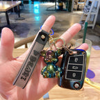 Electroplating Acrylic Violent Bear Key Chain Creative Doll Doll Bag Pendant Schoolbag Pendant Cute Key Chain