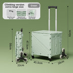 Folding Utility Cart with Lid – Rolling Storage Wagon for Shopping, Travel & Outdoor Activities