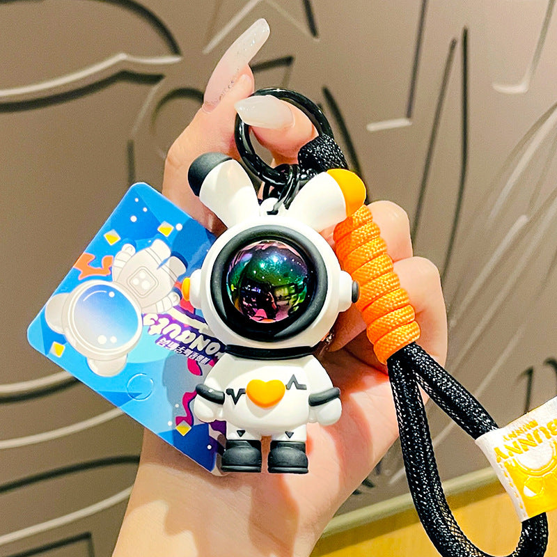 Cartoon Love Lightning Rabbit Key Chain Astronaut Personality Fashion Car Key Exquisite Pendant Student Bag Pendant