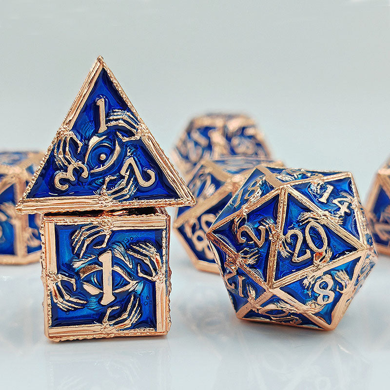 Popular New Eye Hand Dice Set, D&amp;D Cthulhu Role-Playing Game, 7-Piece Metal Dice Set