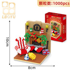Compatible With Lego Toys Small Pellet Building Blocks Santa Claus Sleigh Elk Christmas Gifts