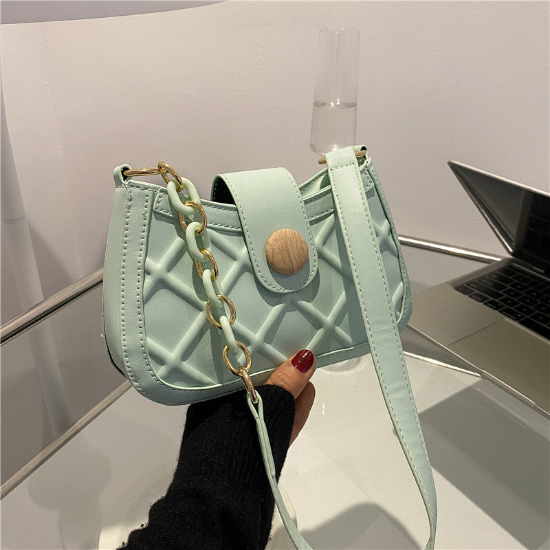 Texture Fashion Messenger Bag New Underarm Women's Bag Simple Shoulder Bag Korean Version Ins Small Square Bag