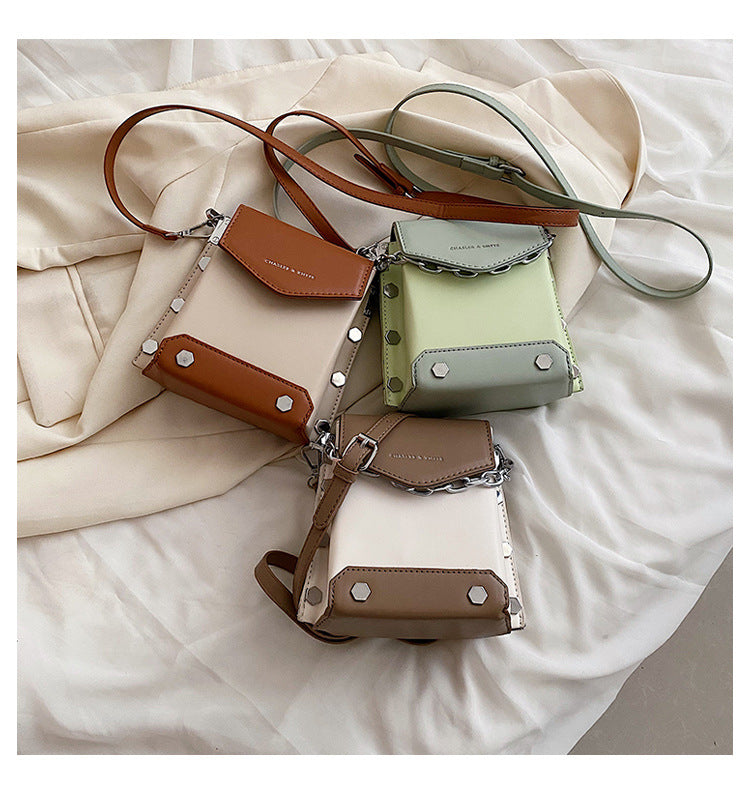 Women's Bag Fashion Mobile Phone Bag New Chain Rivet Small Bag Trendy Shoulder Messenger Bag