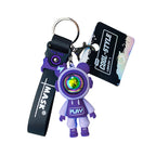 Net Red Couple Lightning Bear Keychain Girls Exquisite Cute Schoolbag Pendant Doll Boys Car Key Ornament