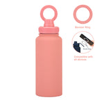 Magnetic Phone Holder Outdoor Large Capacity 1L Wide-Mouth Insulated Stainless Steel Sports Water Bottle