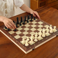 Chess Magnetic Wooden Mini Foldable Board for Kids Beginners with Small Magnetic Chess Pieces