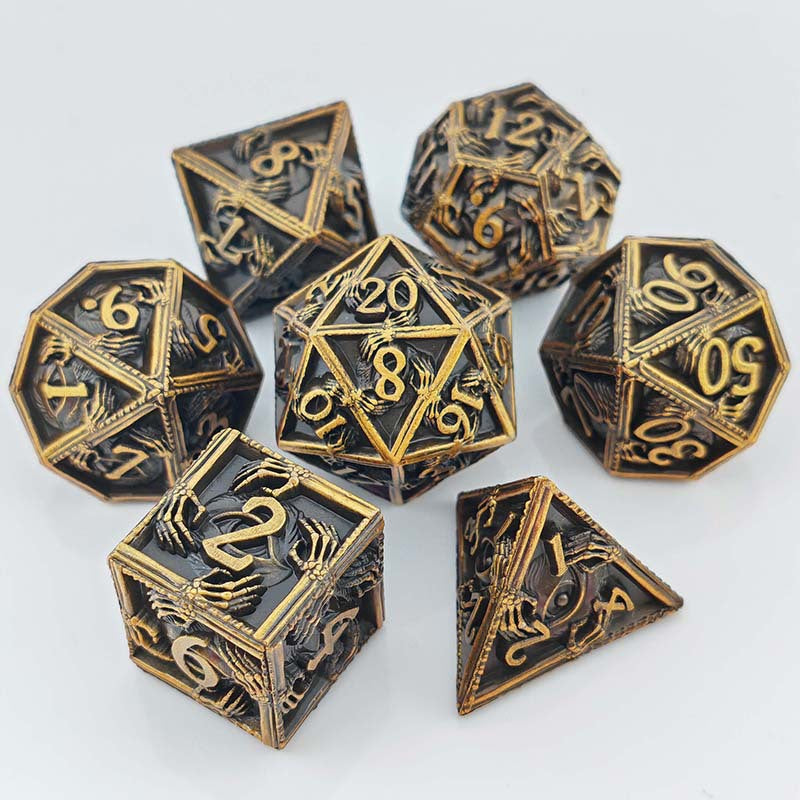 Popular New Eye Hand Dice Set, D&amp;D Cthulhu Role-Playing Game, 7-Piece Metal Dice Set