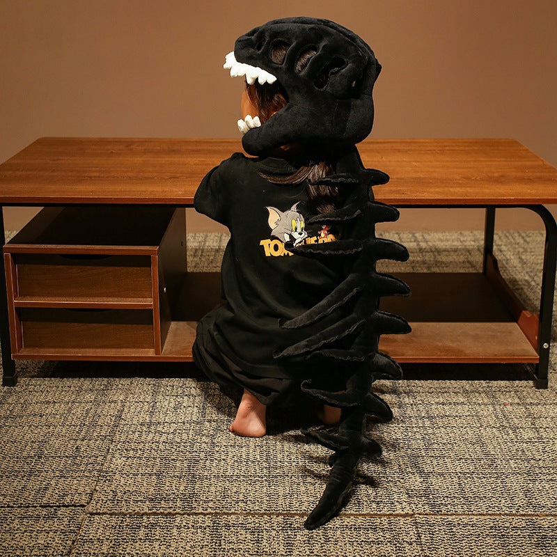Dinosaur Skeleton Headpiece Dinosaur Bones Hat Mask Cosplay Decoration Prop for Kids and Adults