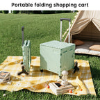 Folding Utility Cart with Lid – Rolling Storage Wagon for Shopping, Travel & Outdoor Activities