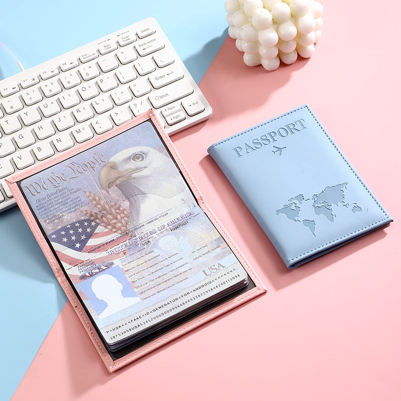 Passport Protection Cover PU Passport Clip Ticket Clip
