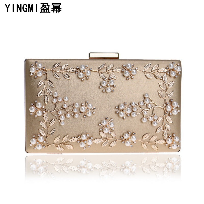 Clutch Bag Evening Bag Women's European And American Banquet Bag Flower Evening Bag