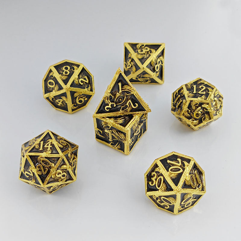 Popular New Eye Hand Dice Set, D&amp;D Cthulhu Role-Playing Game, 7-Piece Metal Dice Set