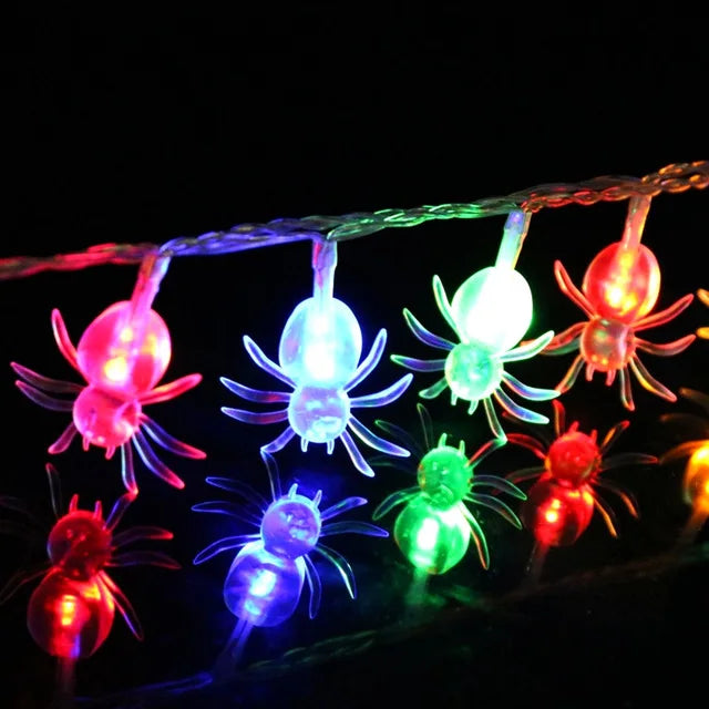 LED Halloween Light String Spider Style Holiday Lighting Bedroom Living Room Decor Halloween Atmosphere String Lights