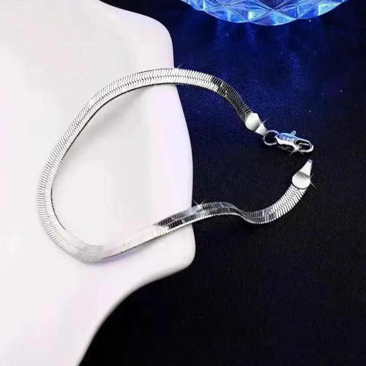 925 Sterling Silver 4MM Blade chain Bracelet - NYSHK